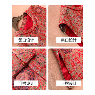 虞萌馨迪高端中式香云纱马甲女新中式高端宋锦背心春夏季唐装上衣 M100至115斤均码