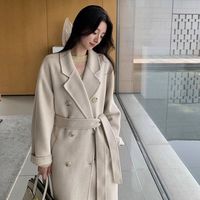 韩版驼色大衣2025秋冬毛呢外套女气质高级感宽松双面毛呢大衣