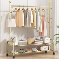 妙立 多功能可移动衣帽架 落地式家用阳台收纳晾衣架