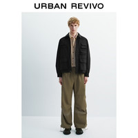 UR2026春季男装潮流工装多口袋按扣拉链棉服UUV160006 正黑 L