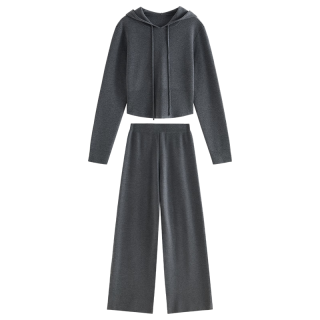 范思蓝恩 女士针织衫套装  黑色上衣 XS