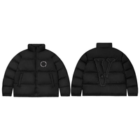 VLONE VLCT25004 立体刺绣无帽面包羽绒服 黑银 XL