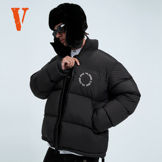 VLONE VLCT25004 立体刺绣无帽面包羽绒服 黑银 XL