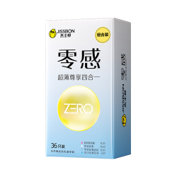 杰士邦 零感 超薄尊享四合一 安全套 36只