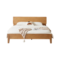 全友家居 现代轻奢风实木床1.8米主卧室家用多功能双人大床婚床家具 床+床头柜*1+床垫 1.8×2.0米