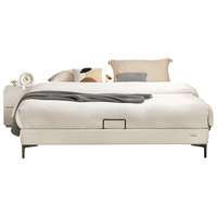 全友家居 现代简约无床头榻榻米皮艺床1.5米实木床架小户型齐边双人床 单皮床(京仓闪发) 1.5x2米【常规款】