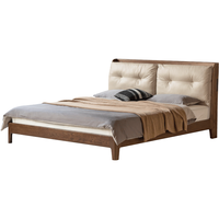 YESWOOD 源氏木语 意境系列 H282B03 云悠实木床 黑色 180*200cm 真皮款