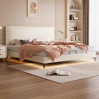 浪翔床主卧大床双人床排骨架超薄头床齐边床实木皮床婚床 床+1柜+20cm天丝独立袋全拆床垫 颜色尺寸