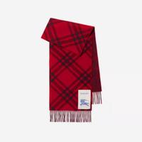 BURBERRY 双面两用经典格纹玫瑰图案羊绒围巾男女同款
