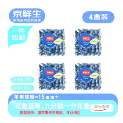 京鲜生 云南花香蓝莓15mm+4盒 单盒100g+