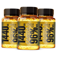 Phatma PNZ高EPA深海鱼油小金瓶1440mgOmega-3护心脑送父母礼物保健品 辅助调节血脂健康 60粒*3瓶