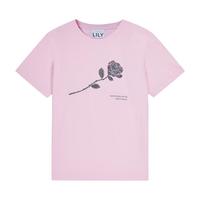 丽丽 LILY夏女装浪漫设计感亮片基础款百搭休闲宽松短袖T恤衫 122粉红 L