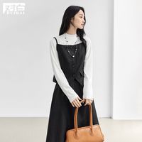 对白法式高级感马甲半身裙套装女2025秋优雅通勤粗花呢两件套