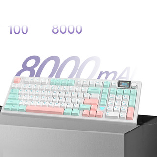 HELLO GANSS高斯3101TPRO键三模有线无线蓝牙机械键盘办公游戏电竞套装 GS3101 TPRO 侧透紫色键帽 KTT静音红轴（办公首选）