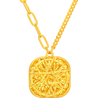 周大福 方糖足金黄金项链(工费560)40cm 约5.50g F233240