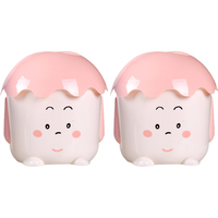 茶花 CHAHUA纸巾盒餐巾纸盒圆筒纸巾筒桌面收纳盒手纸筒 2个【粉色】