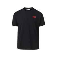 HELLY HANSEN/HH 25夏新款休闲防晒速干弹力图案印花短袖T恤 黑色