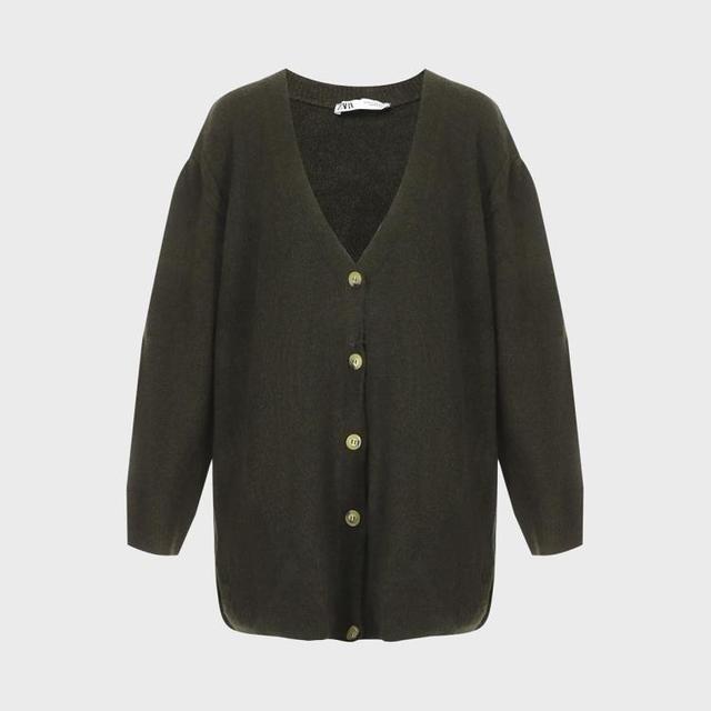 限尺码：ZARA 优雅气质宽松V领高级感女式针织开衫上衣