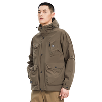 it OP户外工装男式风衣登山服工装连帽运动外套男士休闲夹克