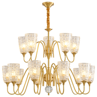 大观园 DGY）法式复古客厅主灯中古风简约轻奢大灯欧式大厅玻璃吊灯413O 10542-10+5头朝上-三色变光-全光谱