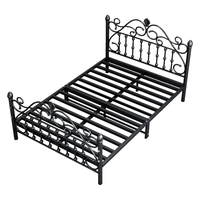 奈高(NAIGAO)铁艺床单人床酒店民宿铁架床家用宿舍双人床排骨架钢架床1.8×2米 黑色龙骨款2000*1800mm