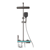 库沐斯（KMSH）淋浴花洒全套装浴室智能恒温数显增压喷头氛围灯淋雨器花洒套装 恒温款-奶白氛围灯（水力发电）