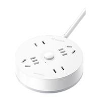 BULL 公牛 GN-R2220 小圆盘插座 二位五孔+二位二孔插座 白色 5m