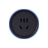 霍尼韦尔（Honeywell）A8pro轨道插座五孔插座适配器 滑动轨道排插 可移动插座LED灯圈 【升级带灯】黑五孔插座适配器