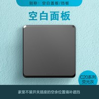 西蒙开关插座C20系列simon雅白色暗装五孔面板工程 空白面板(灰)
