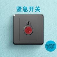 西蒙开关插座C20系列simon雅白色暗装五孔面板工程 开关(灰)