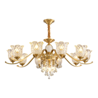 大观园 DGY）法式客厅护眼吊灯复古轻奢高端大气餐厅全铜氛围感水晶大厅灯