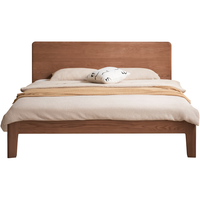 源氏木语实木床卧室原木风白蜡木双人床简约家用大板床高床头