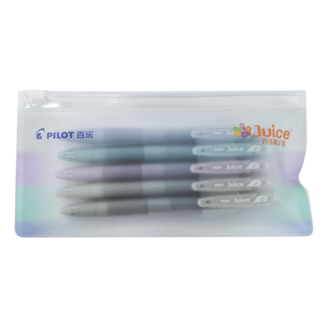 百乐 JUICE 果汁笔印象派系列套装按动黑色中性笔 0.5mm 5支装