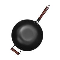 陆川生铁铸铁锅无涂层加厚平底锅家用炒菜锅电磁炉锅