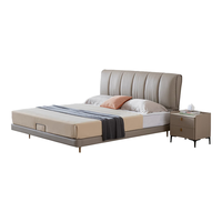 慕思（de RUCCI）悬浮床 双人床1.8米2米简约卧室家具婚床真皮齐边皮艺床 悬浮款(米白色)-BCW1-130+155床垫 1.8*2米