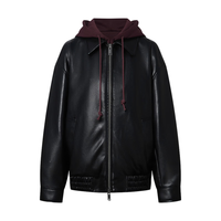  MO&Co./摩安珂 可拆 女士皮衣 连帽 双向拉链 M /165