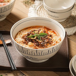 日式陶瓷斗笠泡面碗拉面汤碗8英寸家用2026餐具个人汤盆 【出口版】6.5寸拉面碗一人食带托盘（豪华）