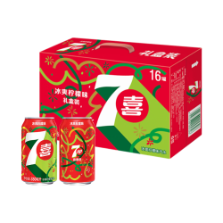 百事 可乐7喜 喜宴装礼盒 冰爽柠檬味汽水碳酸饮料330ml*16罐