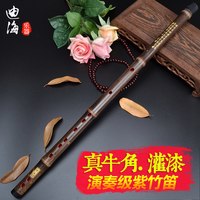 迪海 紫竹笛子初学竹笛精制专业演奏一节笛手工灌红漆横笛考级乐器