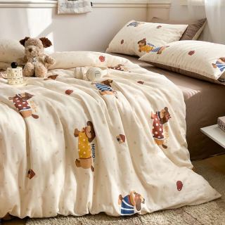 AIDLI A类100%全棉双层纱纯棉四件套 200*230cm