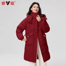 雅鹿 超级加厚90%绒连帽羽绒服