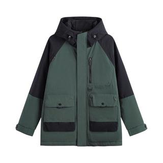 GXG 撞色拼接连帽男士羽绒服