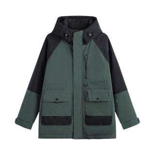GXG 撞色拼接连帽男士羽绒服