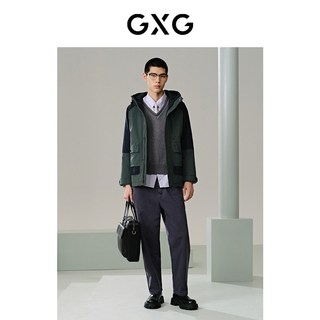 GXG 撞色拼接连帽男士羽绒服