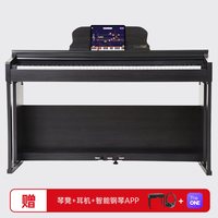 The ONE PLAY 88键重锤智能电钢琴（黑色+耳机+单人琴凳+智能钢琴APP）