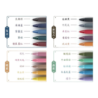 点石文具DS-099复古色速干按动中性笔0.5mm子弹头黑色彩色笔笔记手账创意练字老师签字办公 5支自选【不备注】