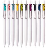 uni日本三菱中性笔小浓芯one水性笔UMN-S-05都市款水笔黑科技水果茶系列黑色芯水性笔 白杆黑芯0.38mm