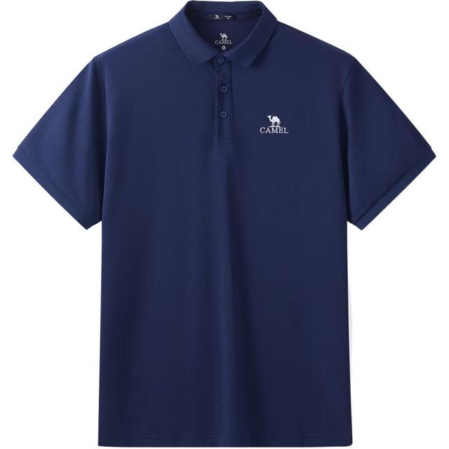 骆驼 丝光珠地POLO衫男士透气宽松通勤翻领商务休闲短袖夏季   藏蓝 M