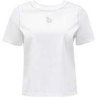 ONLY2024夏季气质撞色缝线正肩合身圆领短袖T恤女|124101054 白色 160/80A/S
