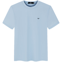 七匹狼短袖T恤2025夏圆领短t【凉感抗菌持久如新】通勤百搭体恤衫 113(浅蓝) 4XL 190/104A